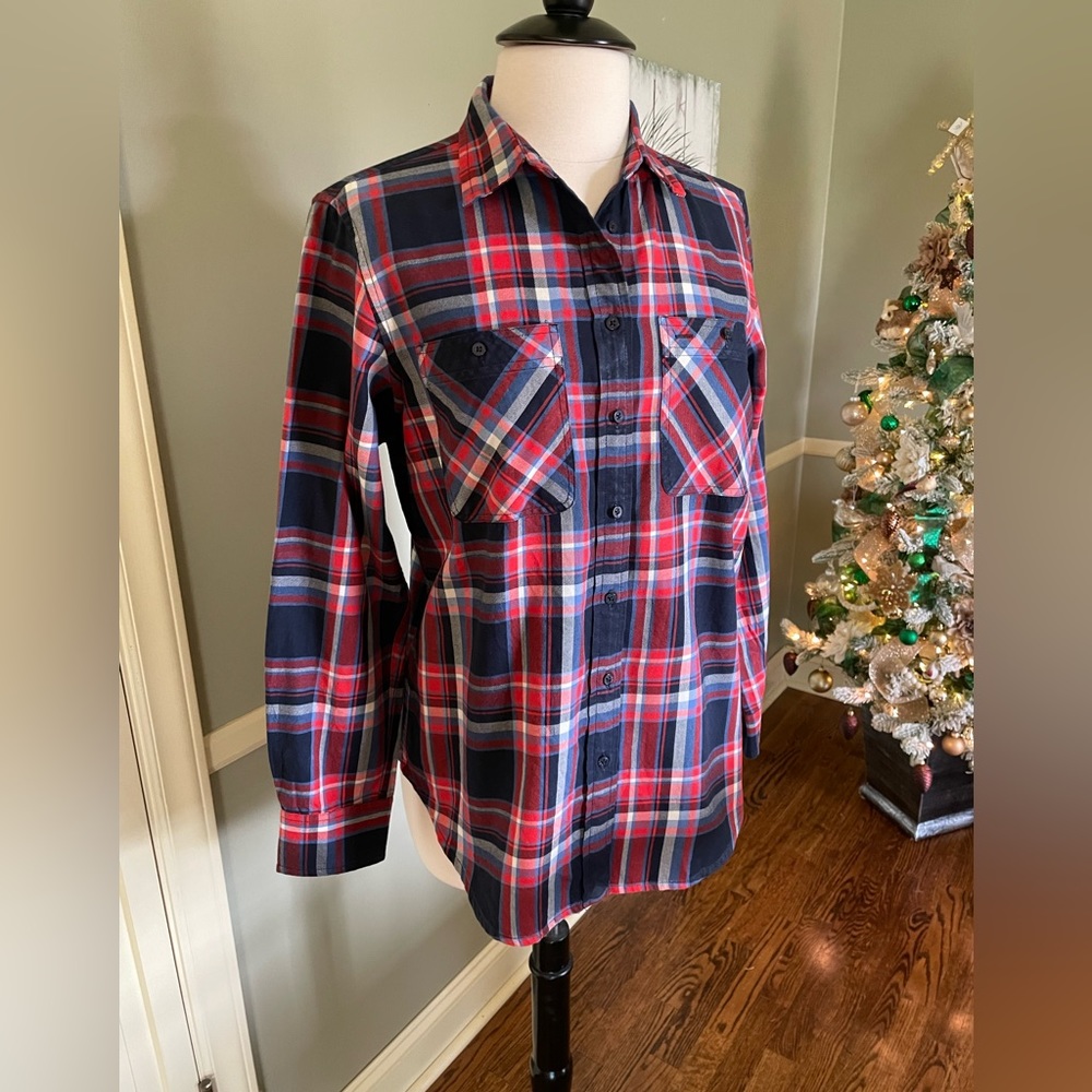 Lauren Ralph Lauren Red Plaid Button Down shirt.  Excellent condition